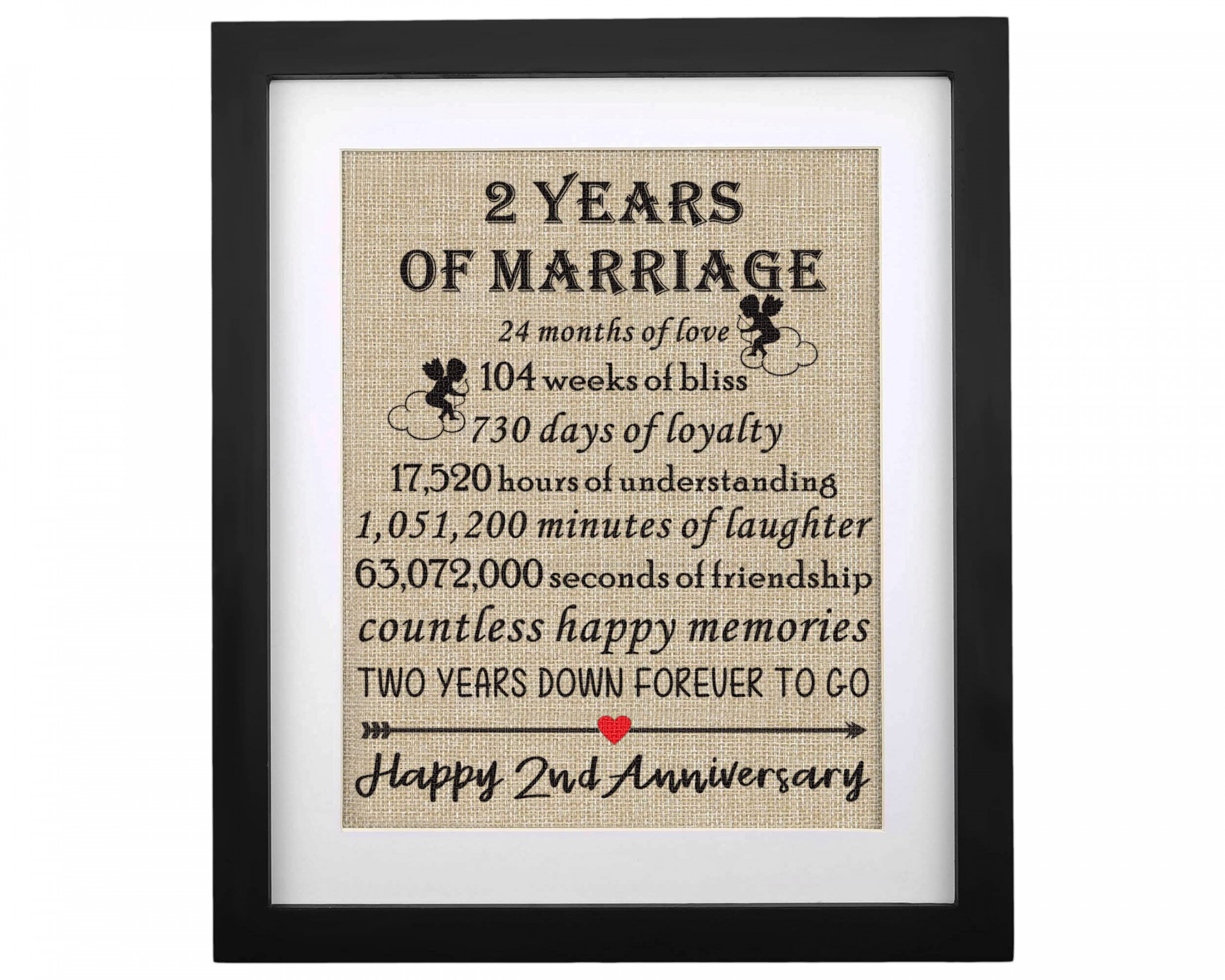 Framed Jute Print nd Wedding Anniversary Keepsake Gift for Husband Wife  Cotton