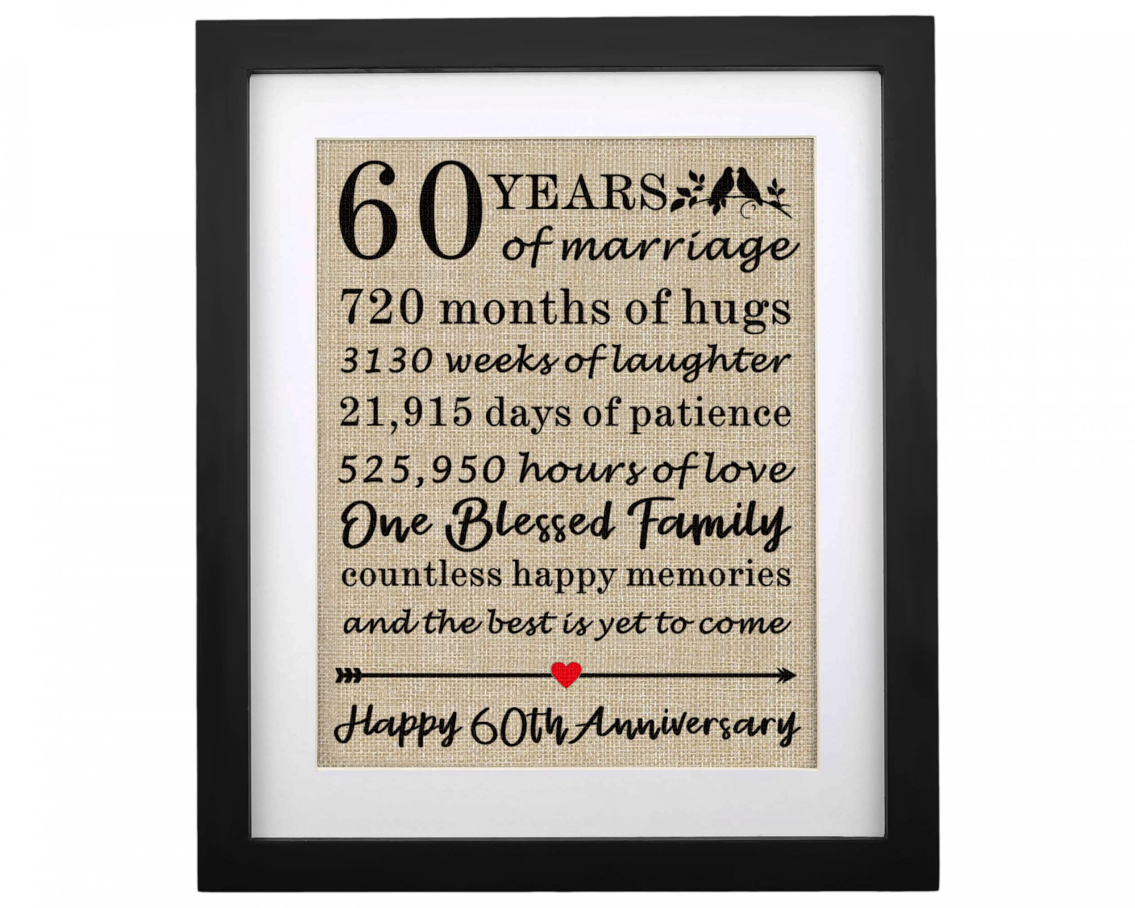 Framed th Wedding Anniversary Gift Parents Dad Gifts for Grandma Grandpa  th Wedding Anniversary Decoration