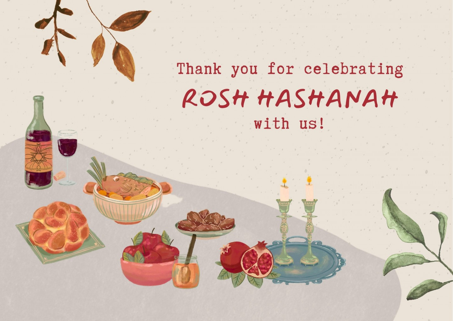 Free custom printable Rosh Hashanah card templates  Canva