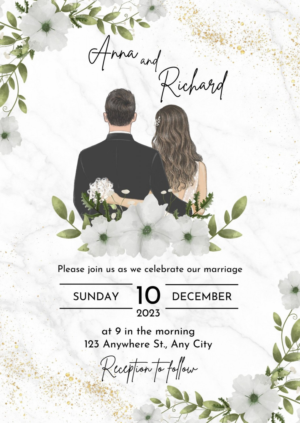 Free customizable virtual wedding invitation templates  Canva