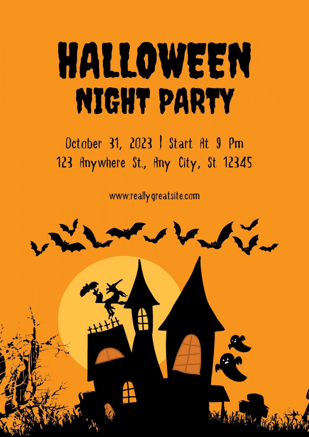 Free, printable, customizable Halloween flyer templates  Canva