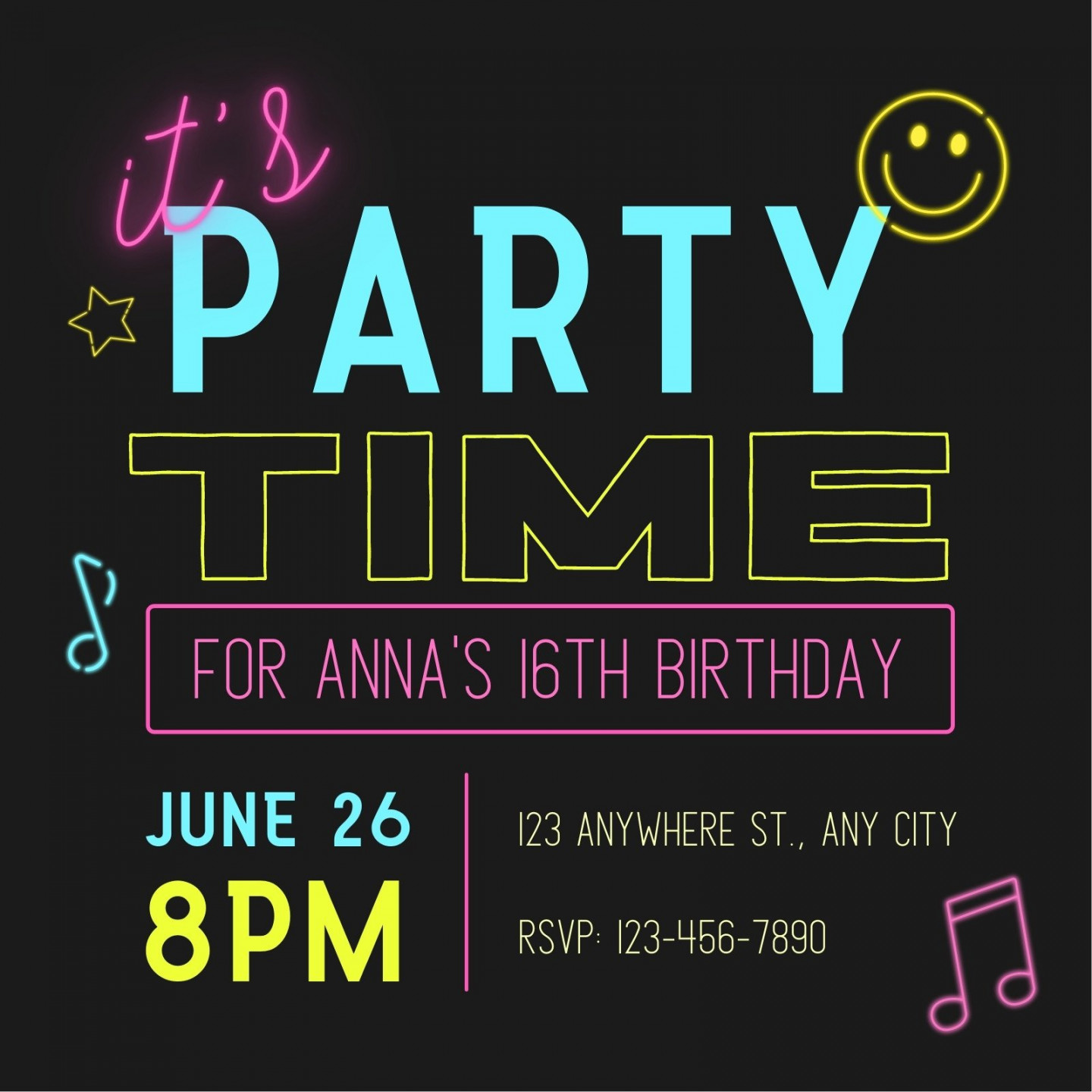 Free, printable, customizable party invitation templates  Canva