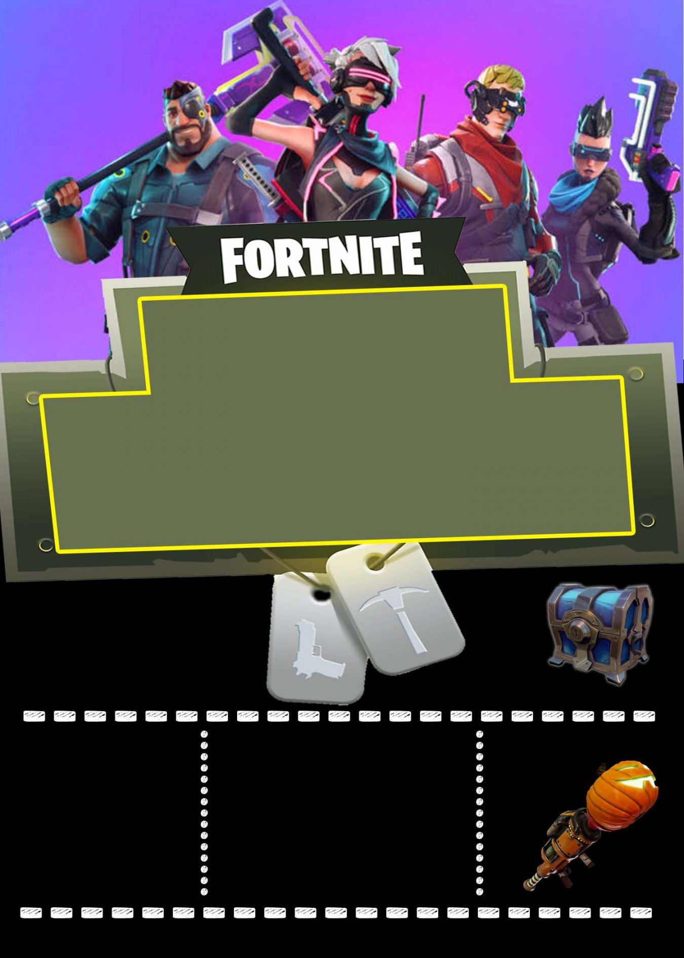 FREE Printable) - Epic Fortnite Birthday Party Invitation