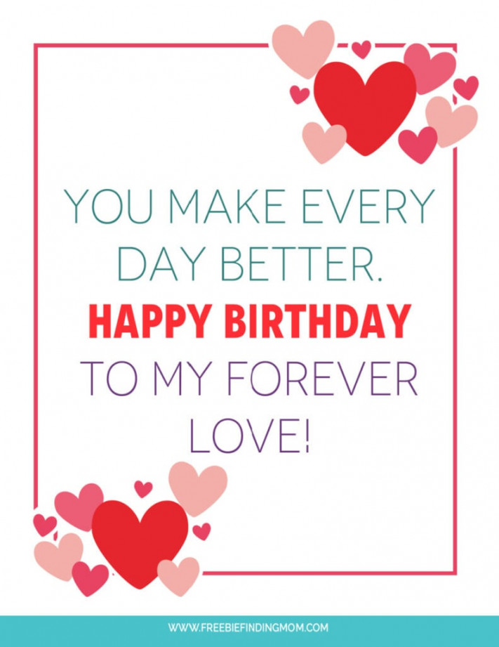 Free Printable Happy Birthday to My Love Quotes - Freebie