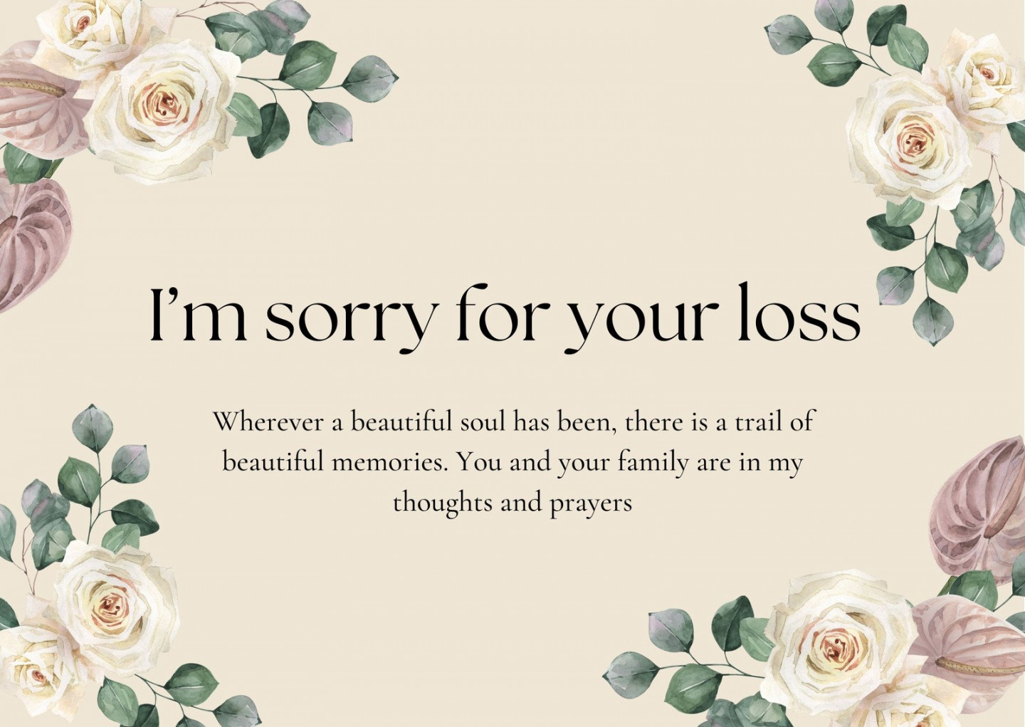 Free printable sympathy card templates to customize  Canva