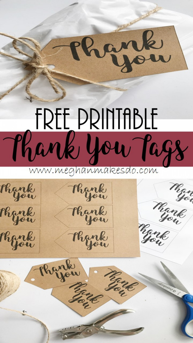 Free Printable Thank You Tags — Meghan Makes Do