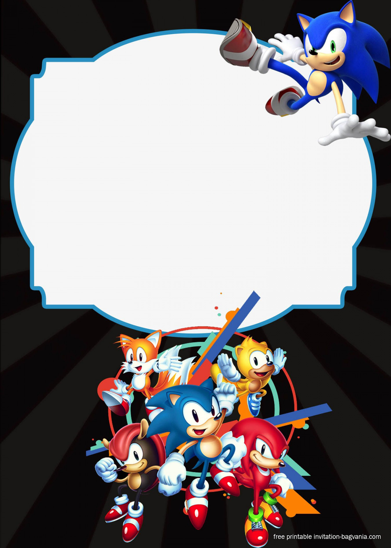 FREE Sonic the Hedgehog Invitation Templates  Sonic birthday