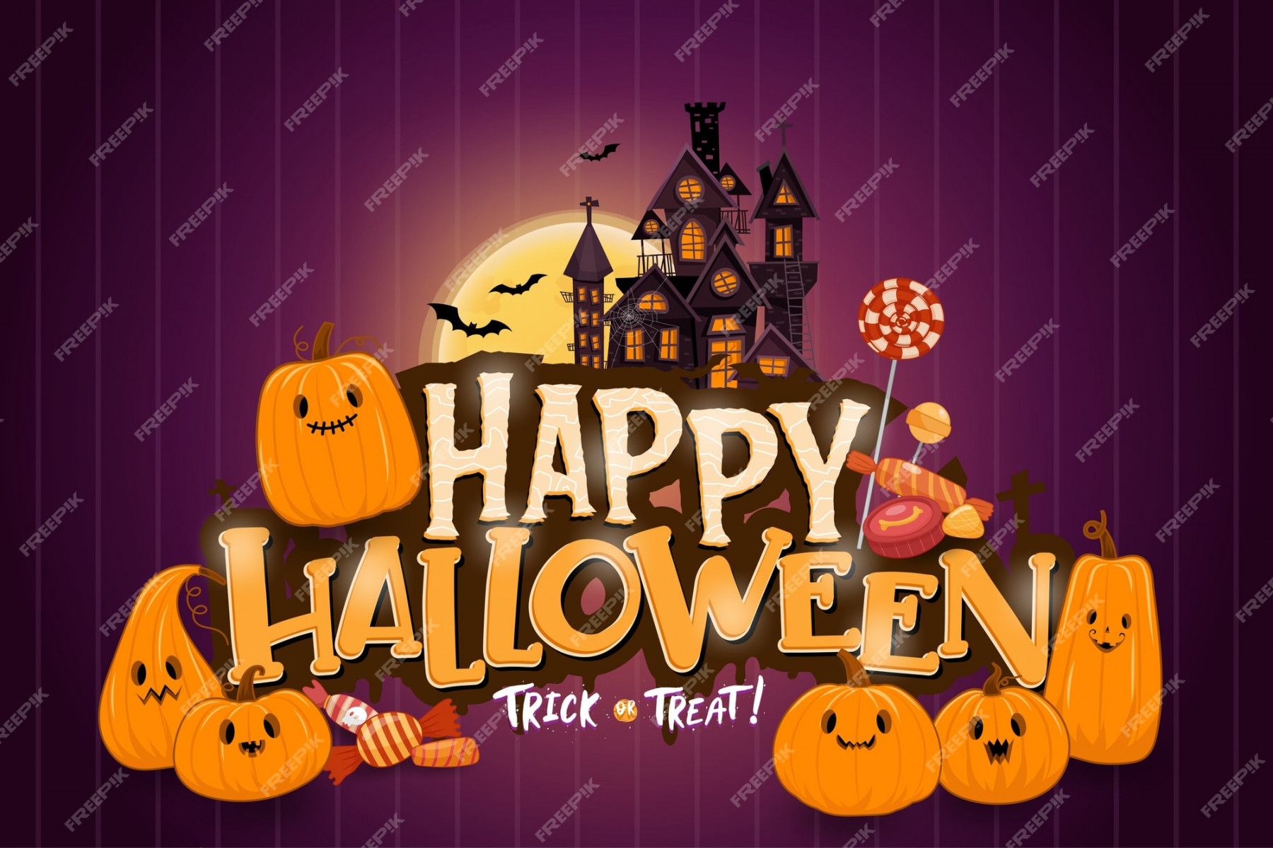 Free Vector  Happy halloween background template in the darkness