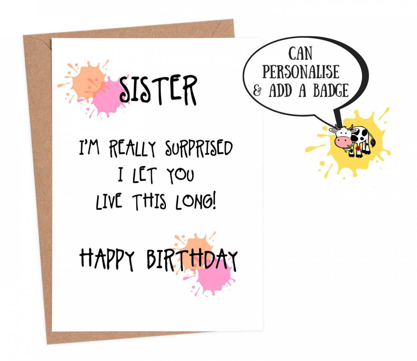 Funny birthday card sister birthday card funny sister - Etsy