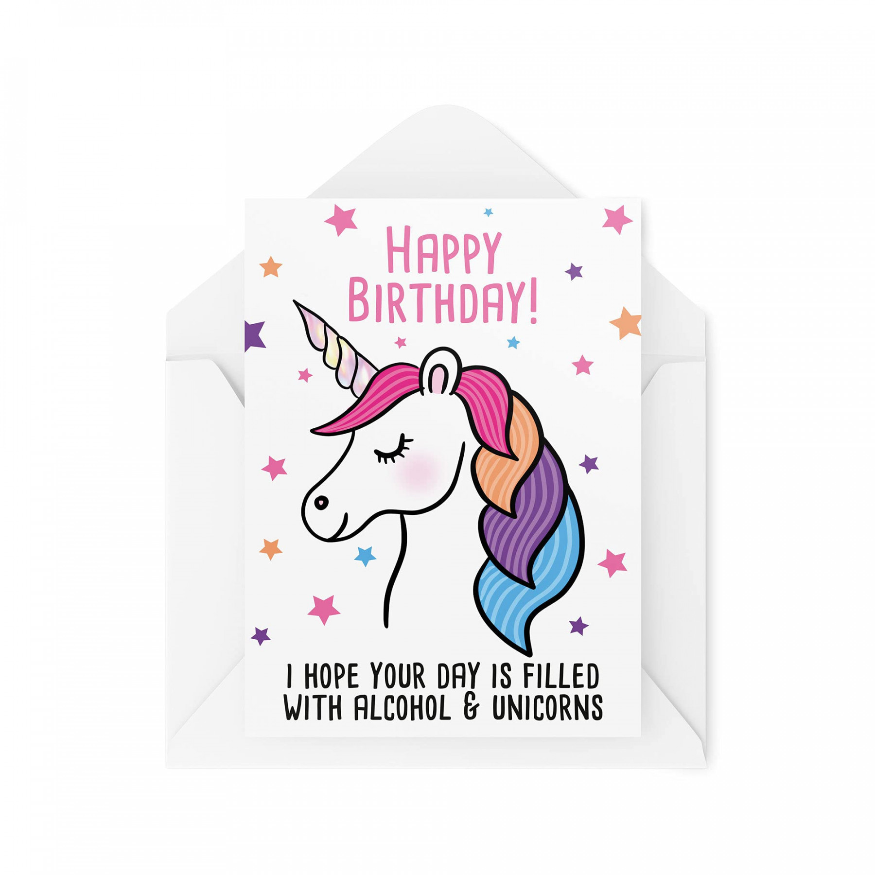 Funny Birthday Cards Unicorn Card Filled With Alcohol & Unicorns For Her  Girls Stars Best Friend Daughter Sister Bestie CBH