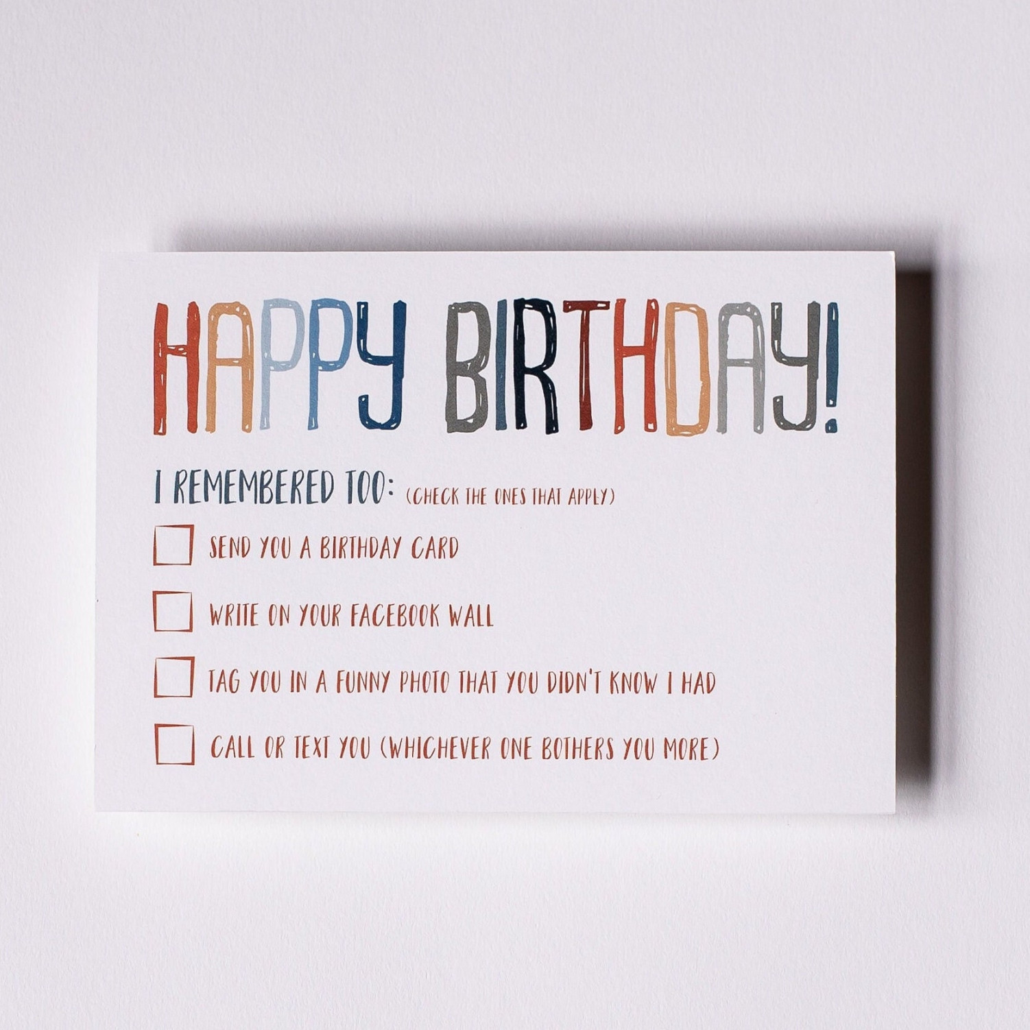 Funny Happy Birthday Postcard Between Best Friends Belated - Etsy