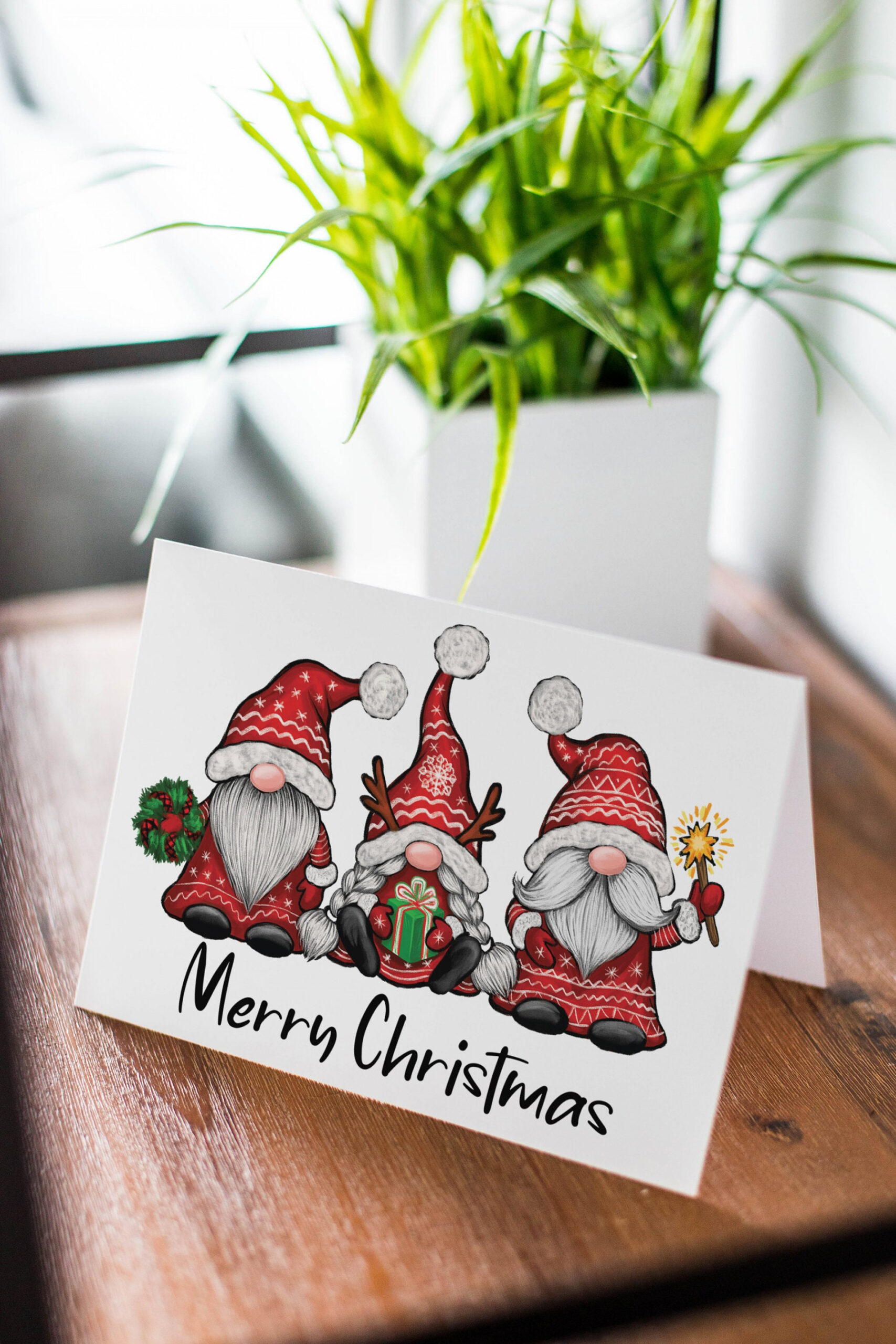 Funny happy Christmas card Gnome Christmas cards Merry - Etsy