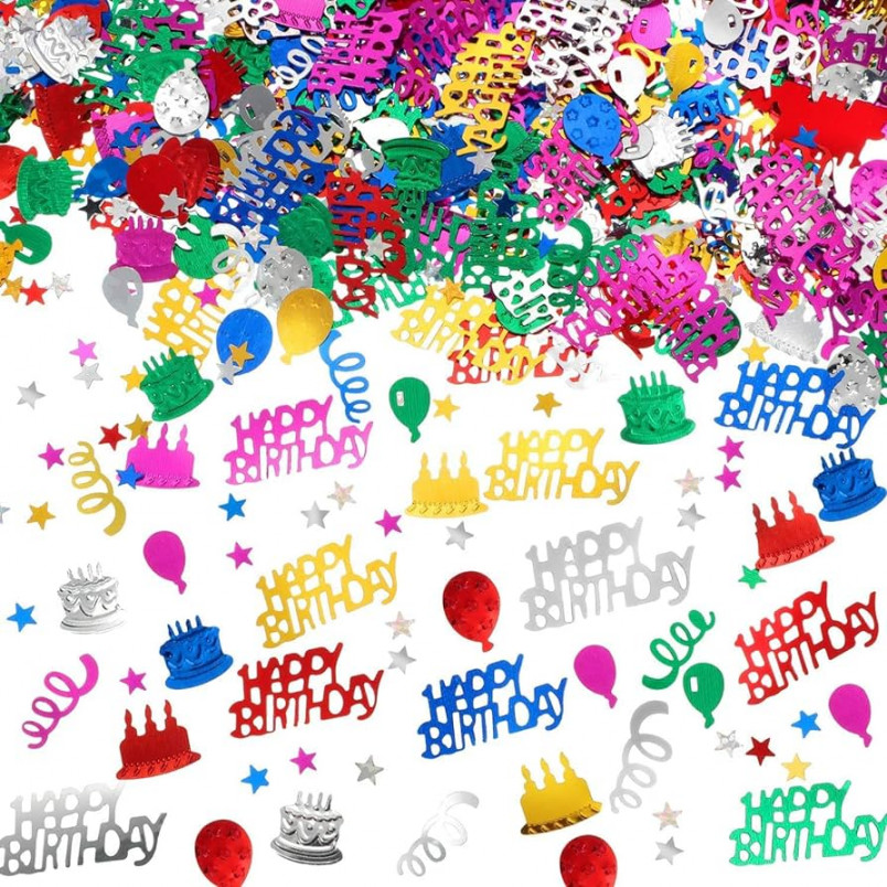 g Colourful Happy Birthday Confetti, Confetti Sequins with Multiple  Patterns, Perfect for DIY Card Gifts, Birthday Parties, Party Decorations,