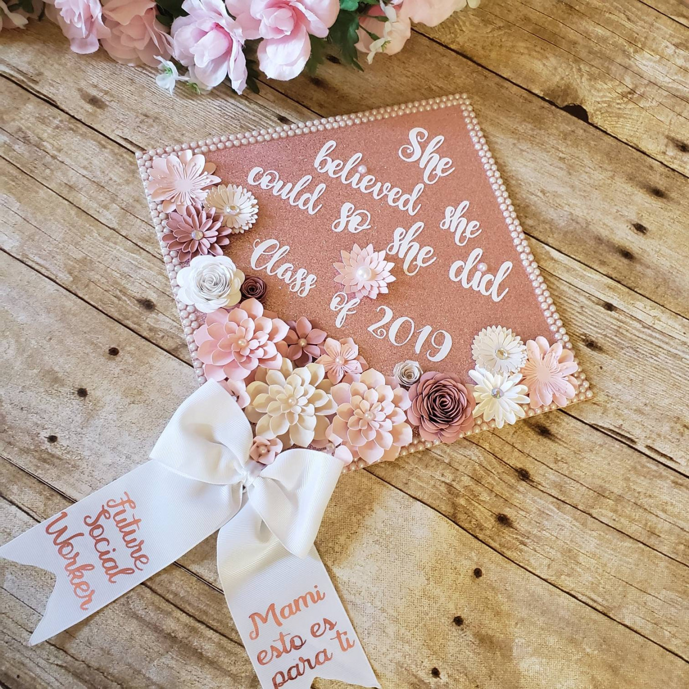 Graduation Cap Toppers / Blumen-Abschlusskappe / - Etsy