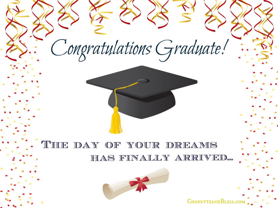 Graduation Card Wording - Confetti and Bliss