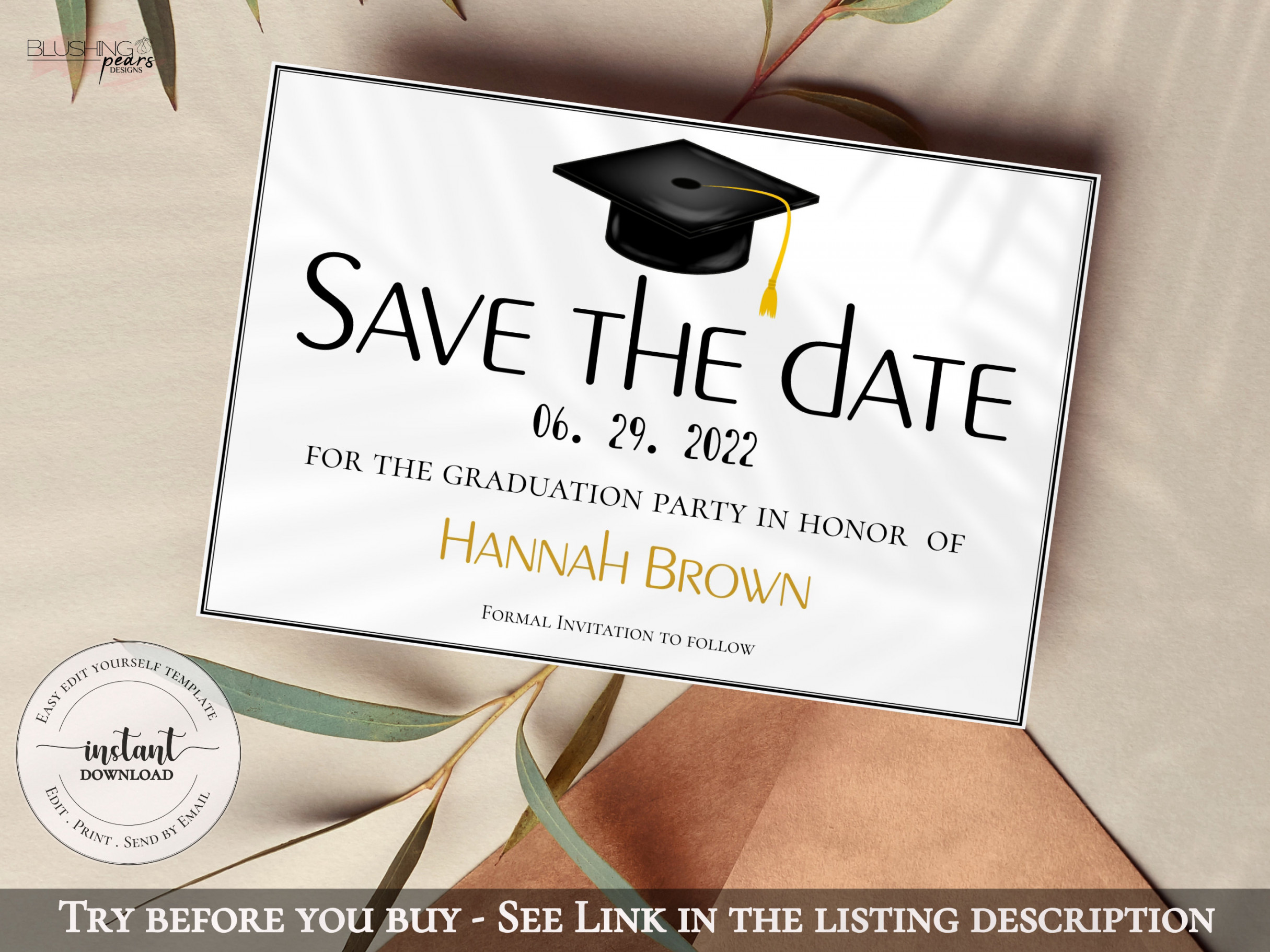 Graduation Save The Date Abschlussparty  Save The Date - Etsy