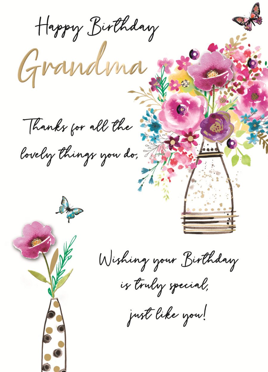 Grandma Truly Special Embellished Birthday Greeting Card  Cards