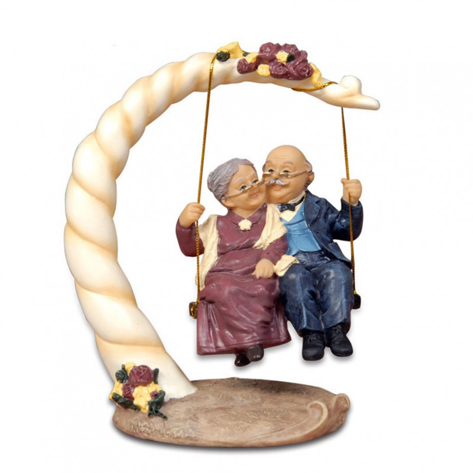 Grandparents Parents Anniversary Wedding Gift Resin Loving Older Couple  Figures Decoration Age Life Home Decoration for Bedroom Living Room with  Gift