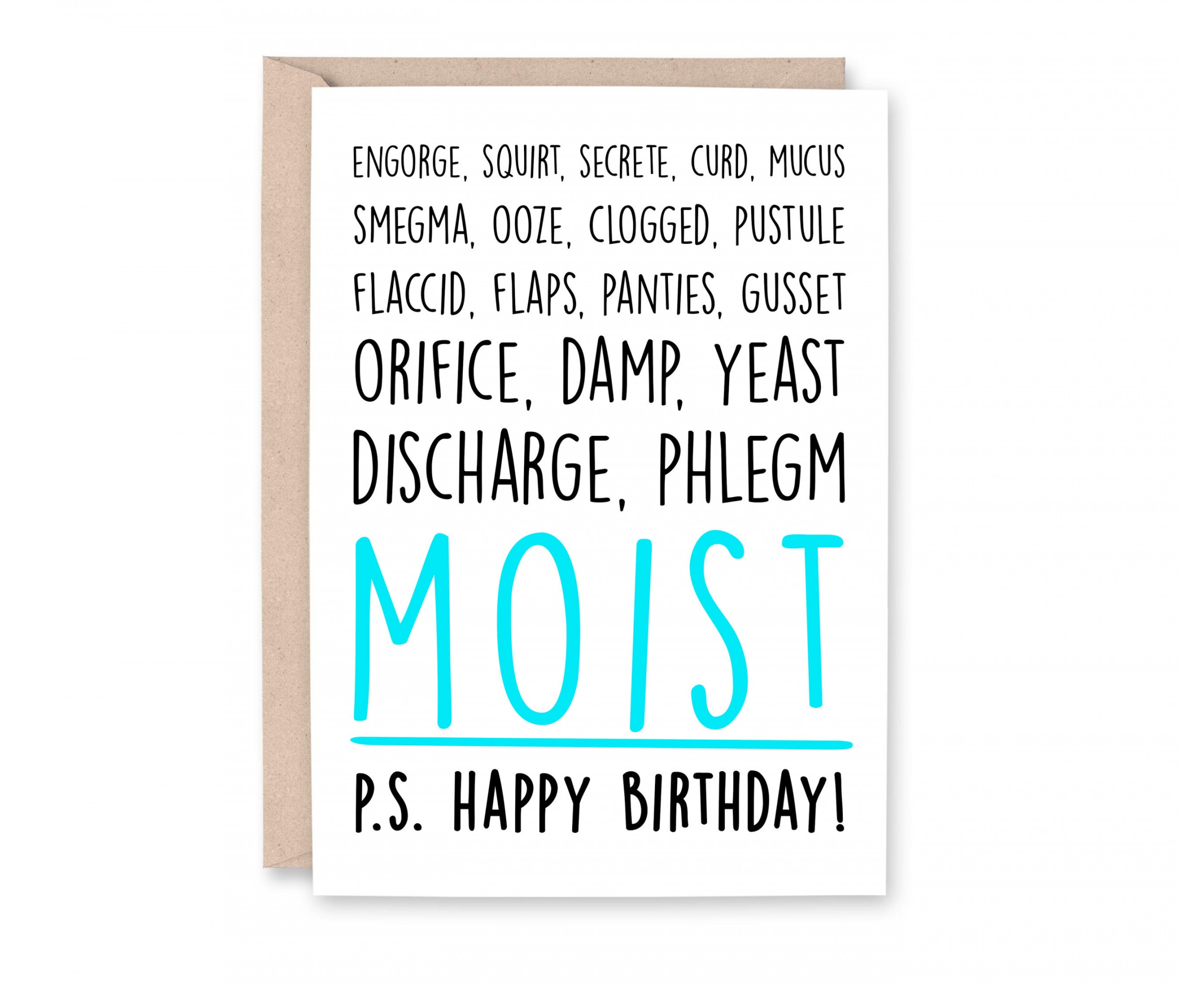 Gross Moist Card Dirty Rude Birthday Funny Birthday Gross - Etsy