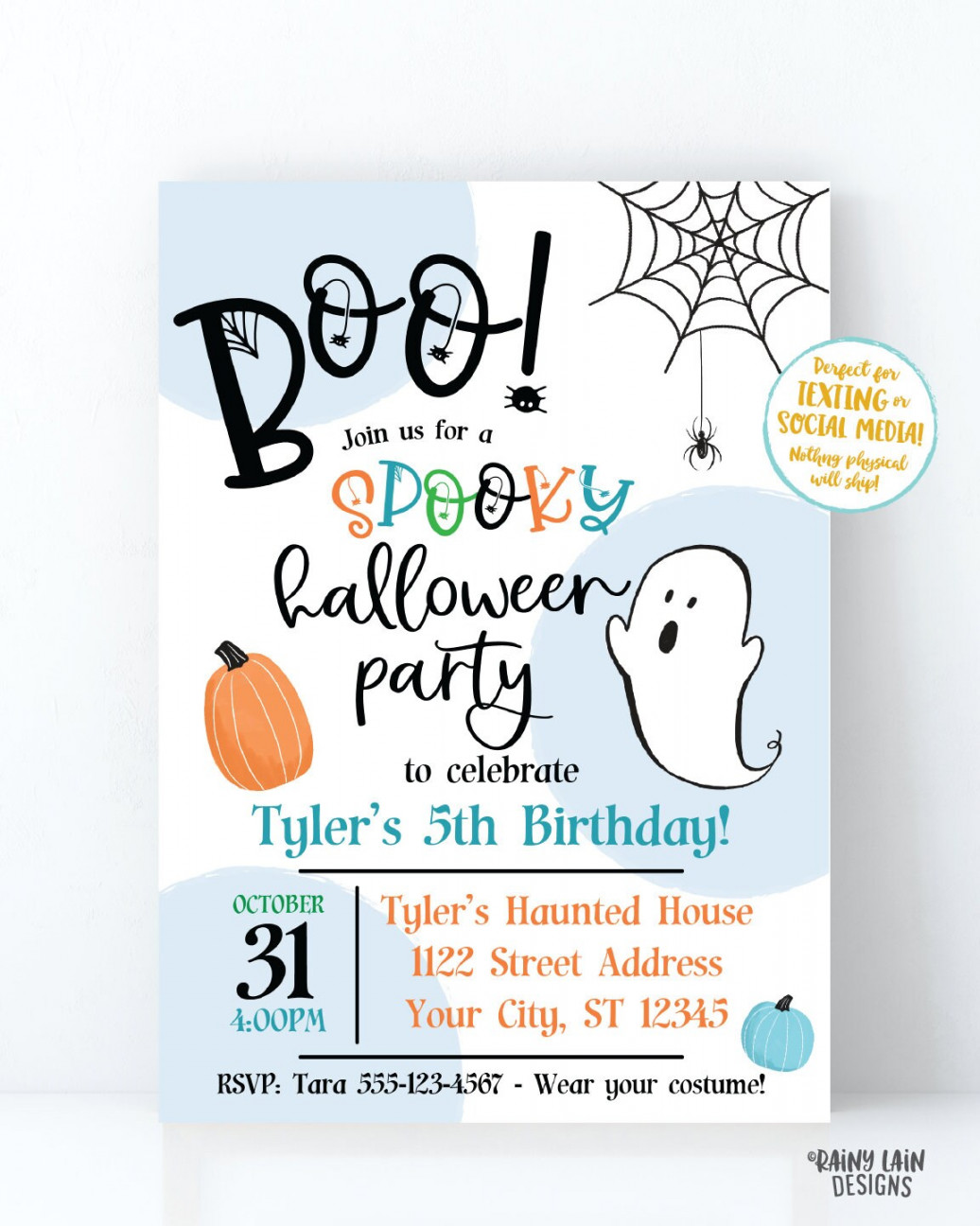 Halloween Birthday Party Invite Boo Halloween Party Invitation