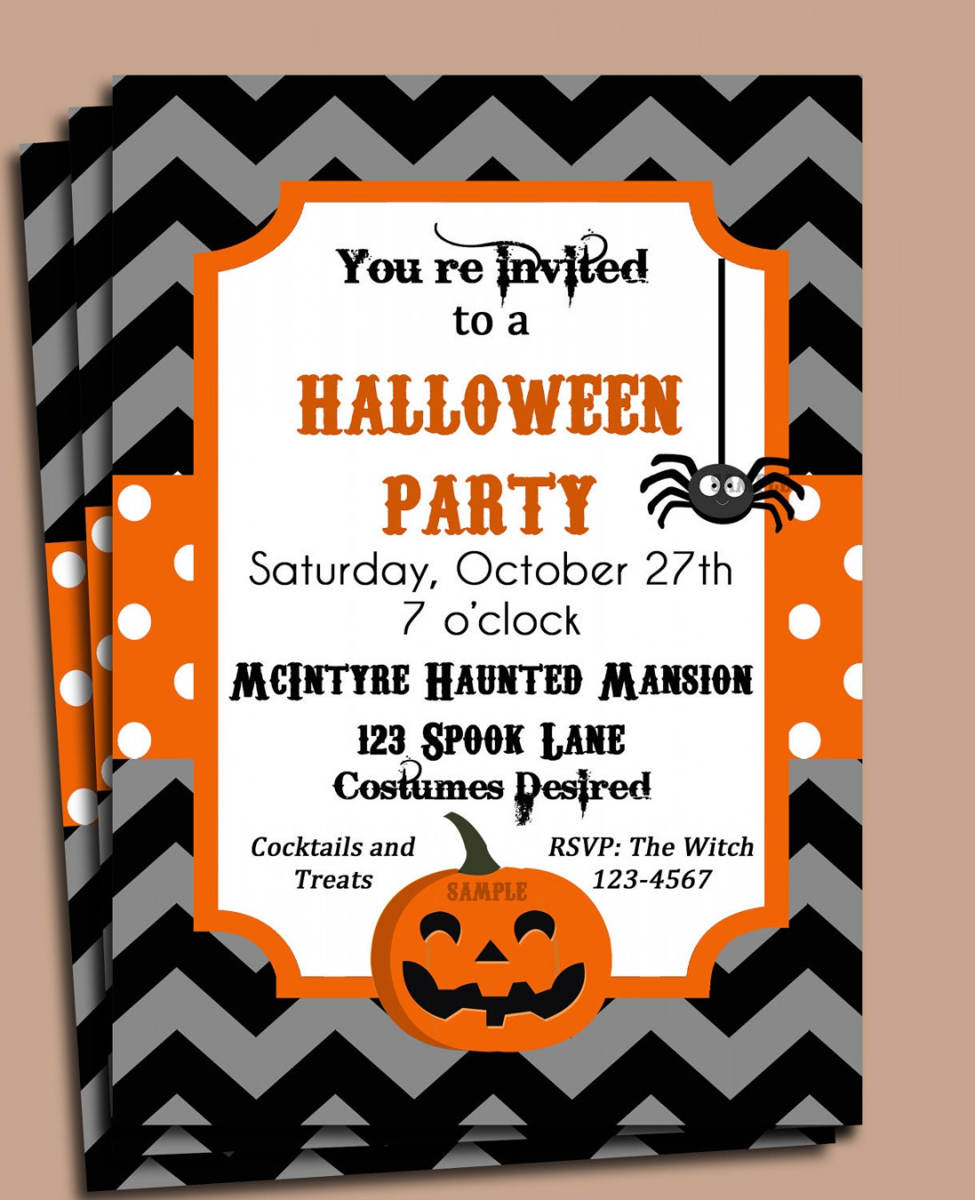 Halloween Party Invitation Printable or Printed with FREE - Etsy