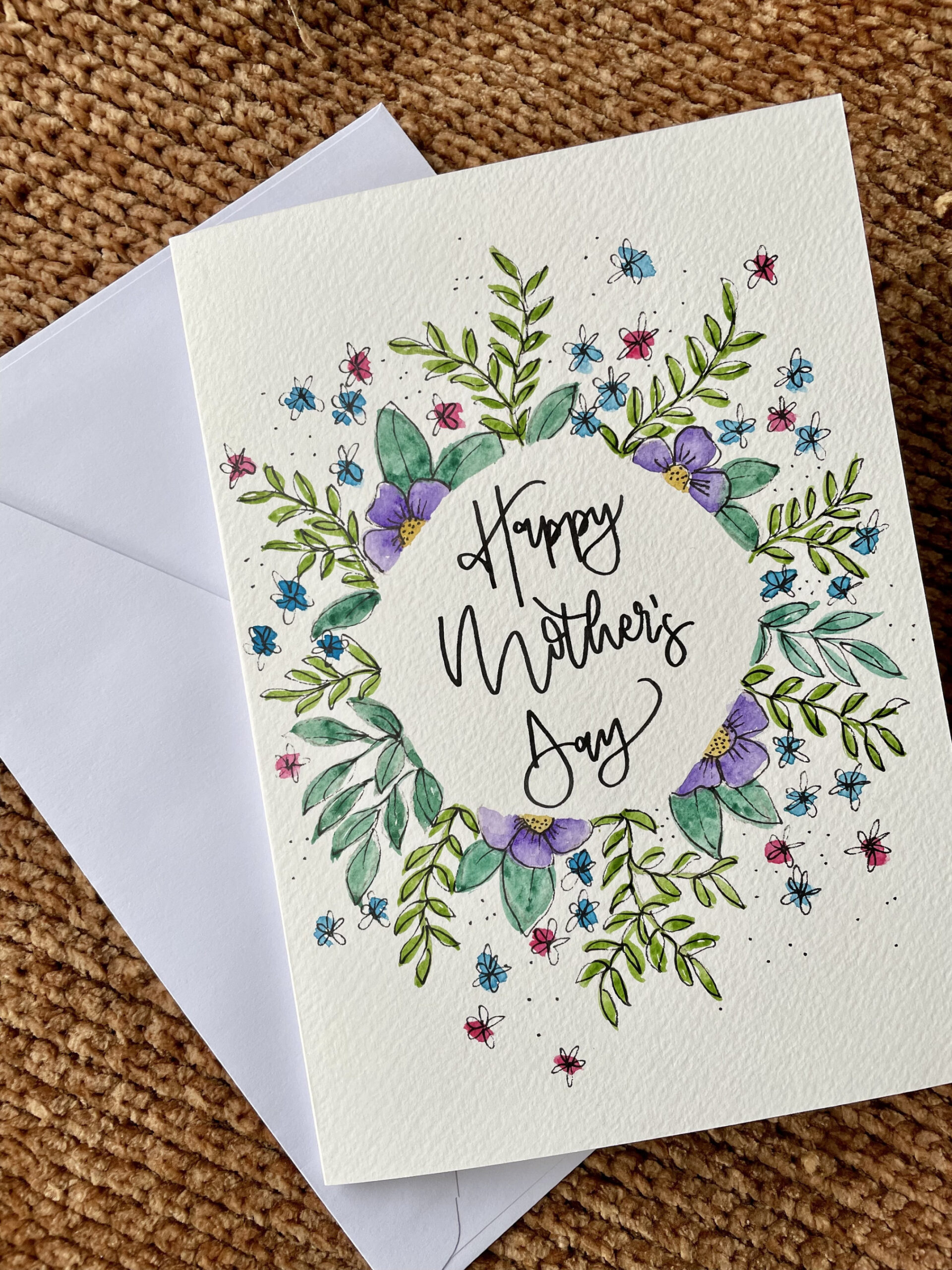 Handgemalte Muttertagskarte / Happy Mothers Day Card / - Etsy