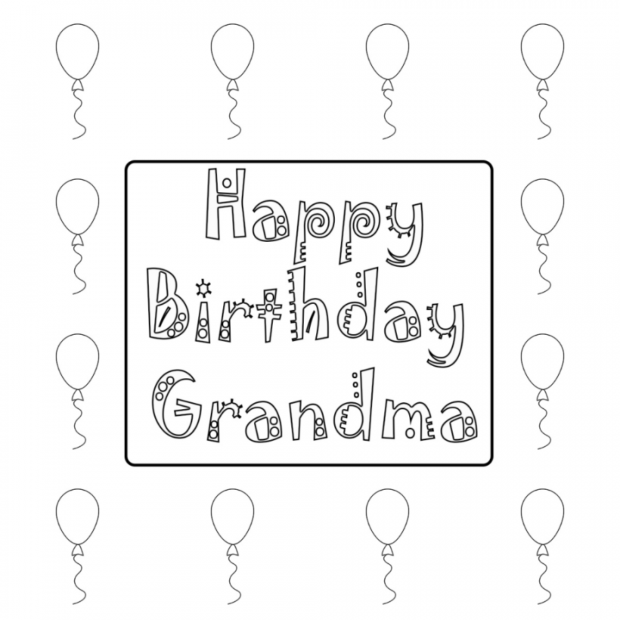 Happy Birthday Grandma Coloring Pages Free  Happy birthday