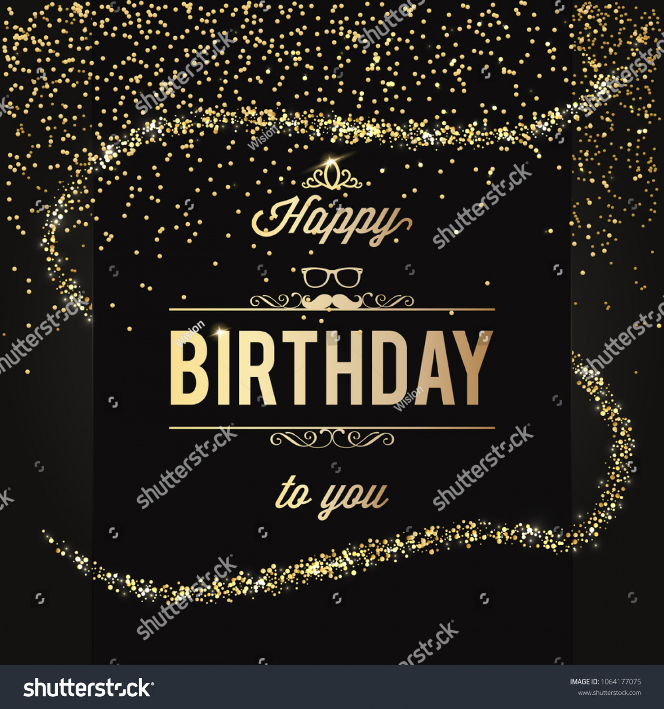 Happy Birthday Gruß - Elegantes, luxuriöses,: Stock-Vektorgrafik