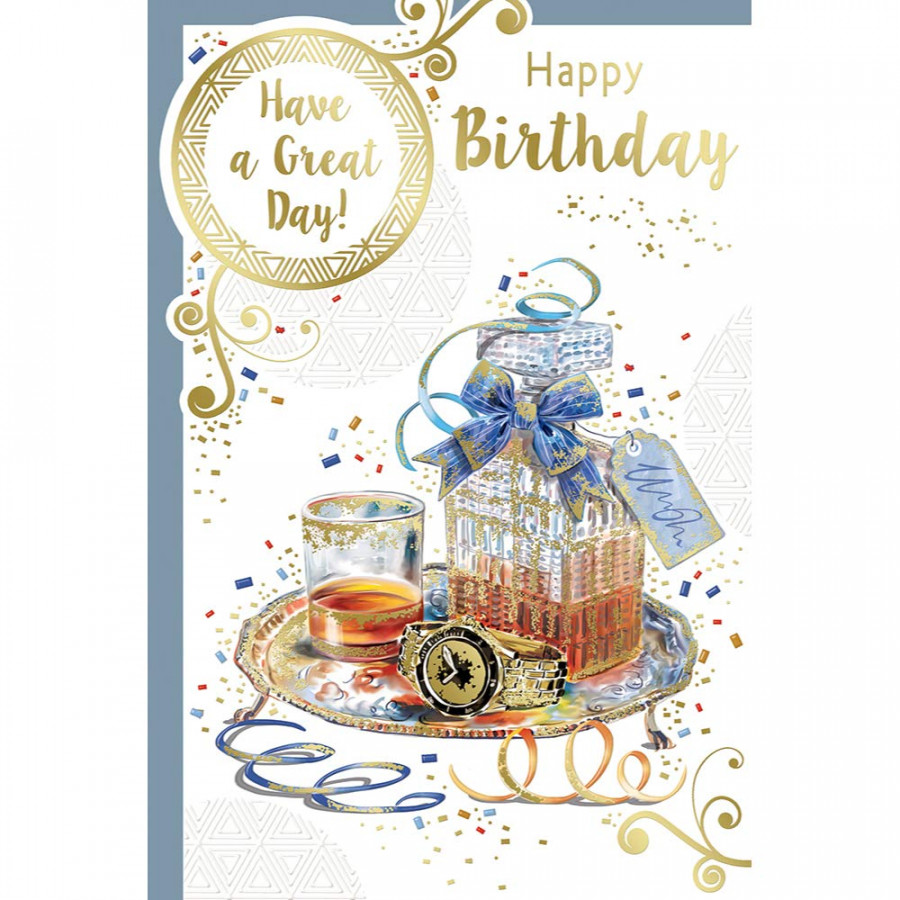 Happy Birthday Have a Great Day Open Male Birthday Celebrity Style Greeting  Card