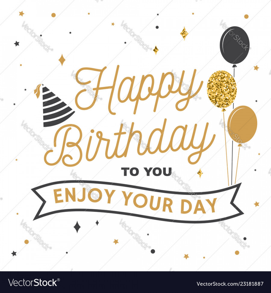 Happy birthday to you enjoy your day stamp Vector Image