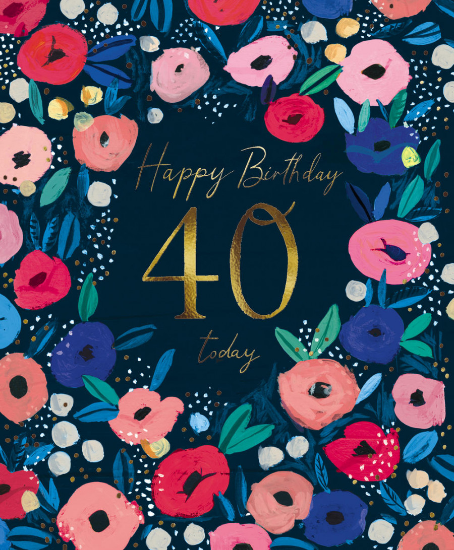 Happy Birthday  Today Flowers th Birthday Greeting Card  Cards