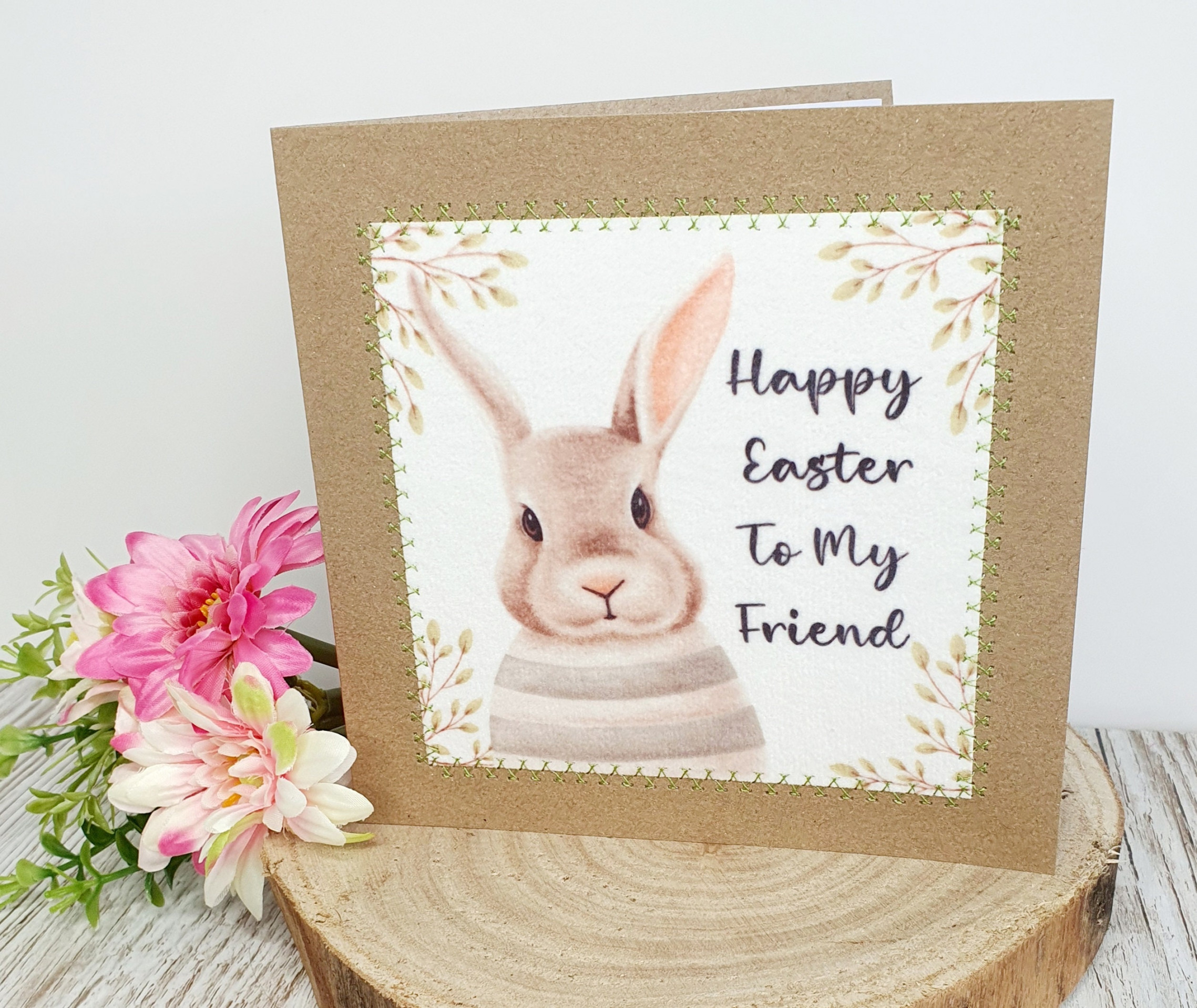 Happy Easter Card Friend Easter Happy Easter Rabbit - Etsy