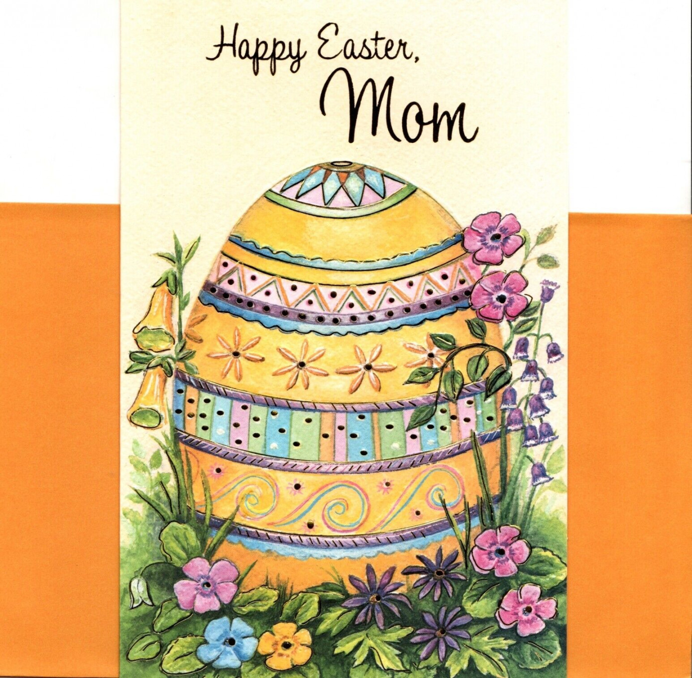 Happy Easter Mom Beautiful Colored Decorated Egg Greeting Card  eBay