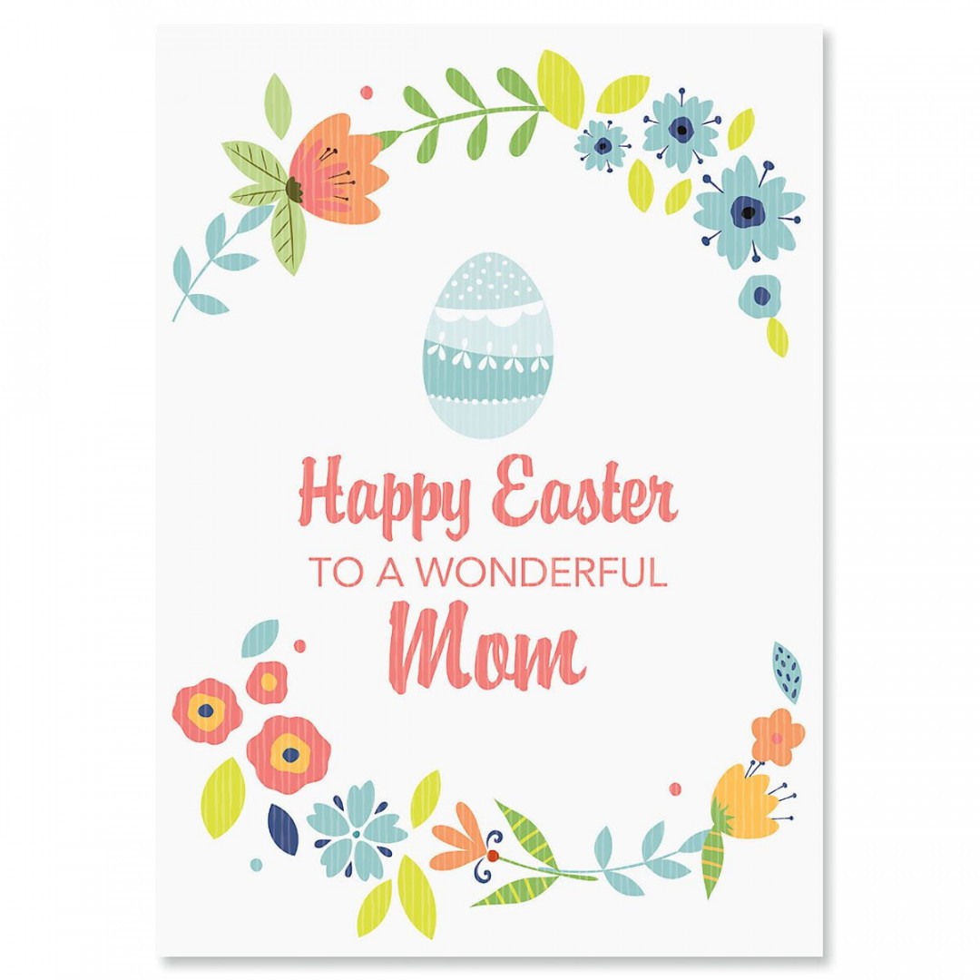 Happy Easter To Mom Religious Easter Greeting Card - Single Card