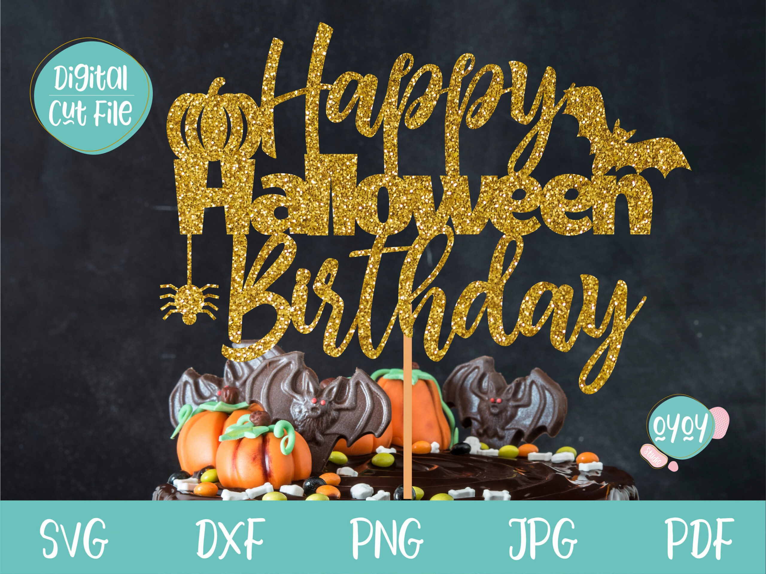 Happy Halloween Geburtstag SVG Happy Birthday Cake Topper - Etsy