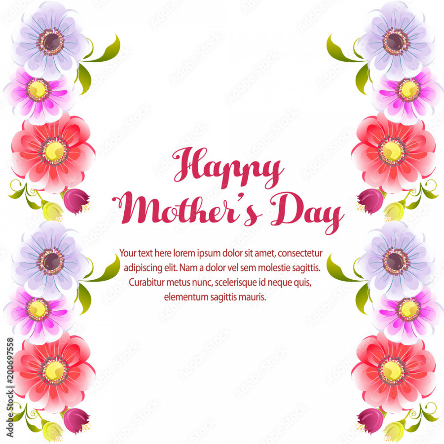 happy mother day vertical border Stock-Vektorgrafik  Adobe Stock