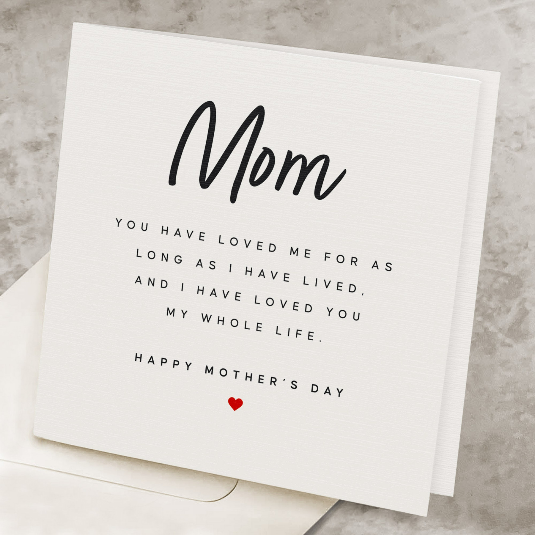 Happy Mothers Day Card For Mom, From Daughter, Cute Poem Message, Happy  Mother