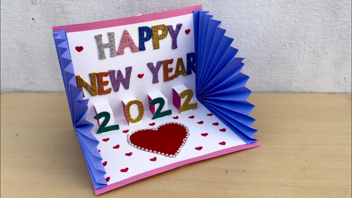 Happy New Year Greetings Card for   New year  handmade card  Best  new year card