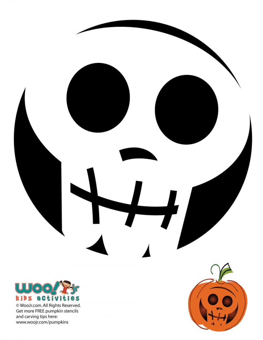 Happy Skeleton (Pumpkin Stencil - Pumpkin Pattern - Pumpkin