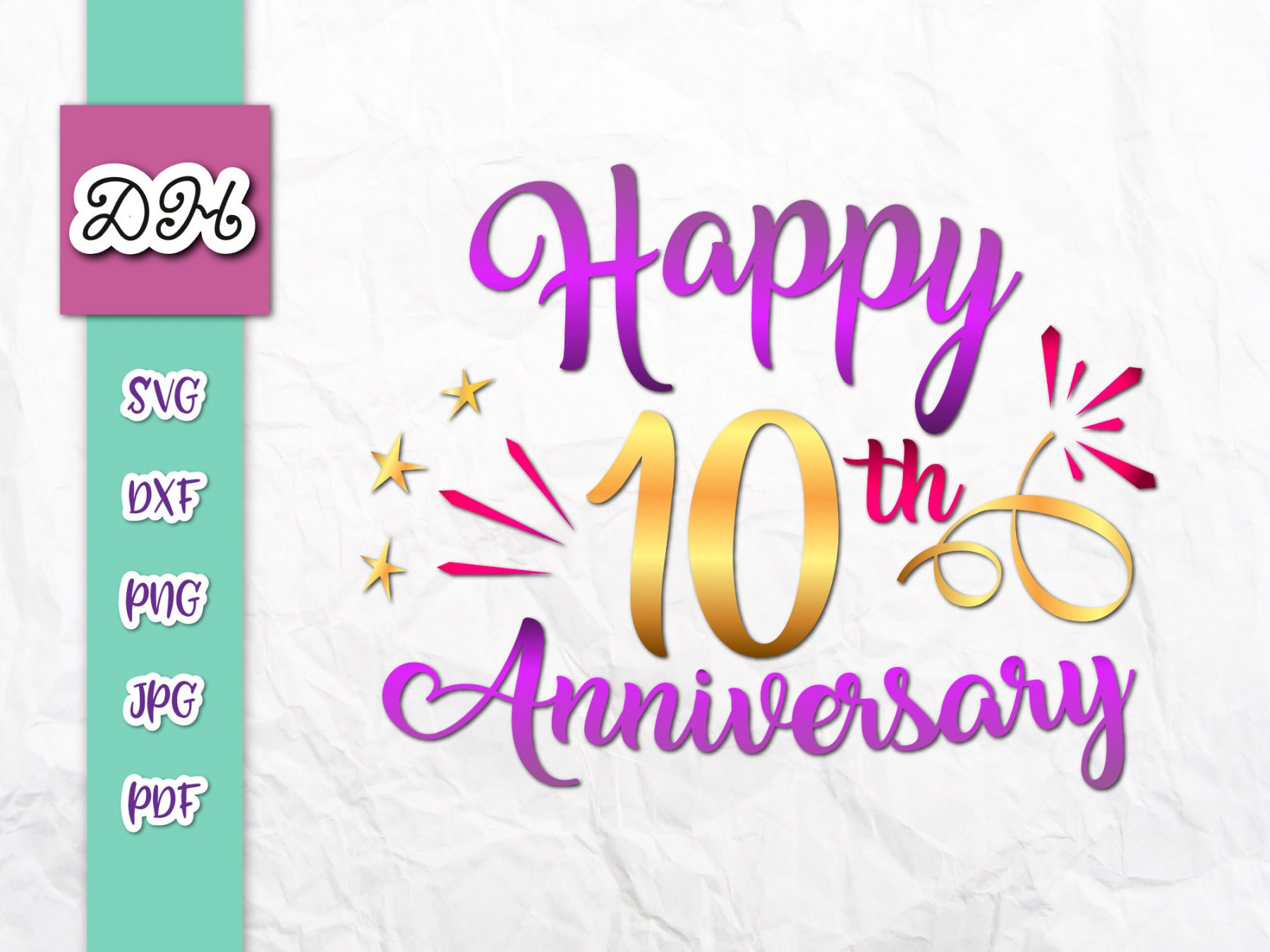 Happy th Anniversary SVG File for Cricut Blech Hochzeit - Etsy