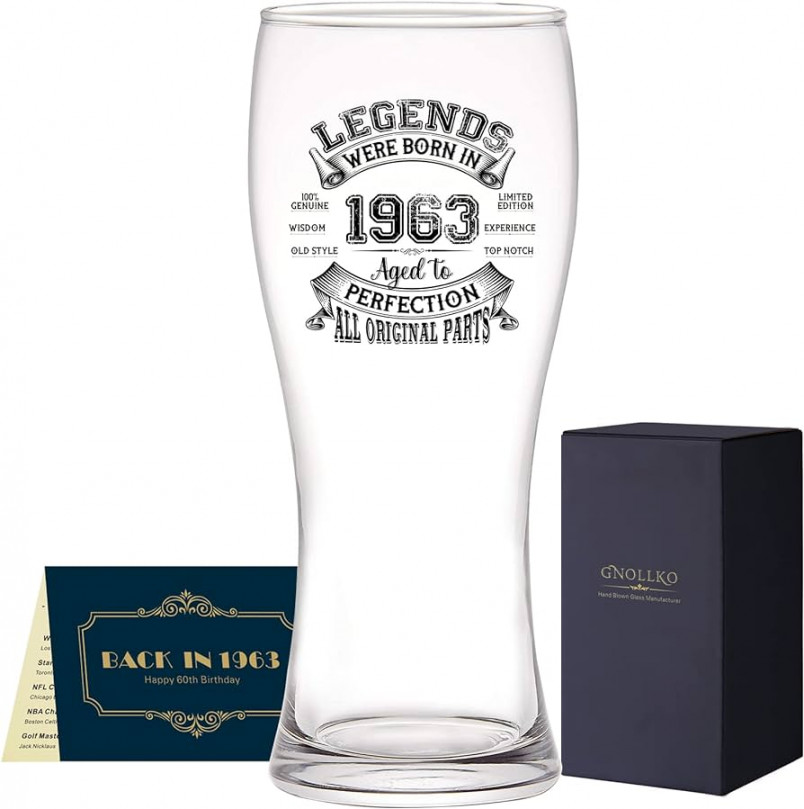 Happy th Birthday Gift for Men- Vintage  ml Pint Beer glass, Gag Gift  for  Years men,Funny th Birthday Decorations for Women Men, th