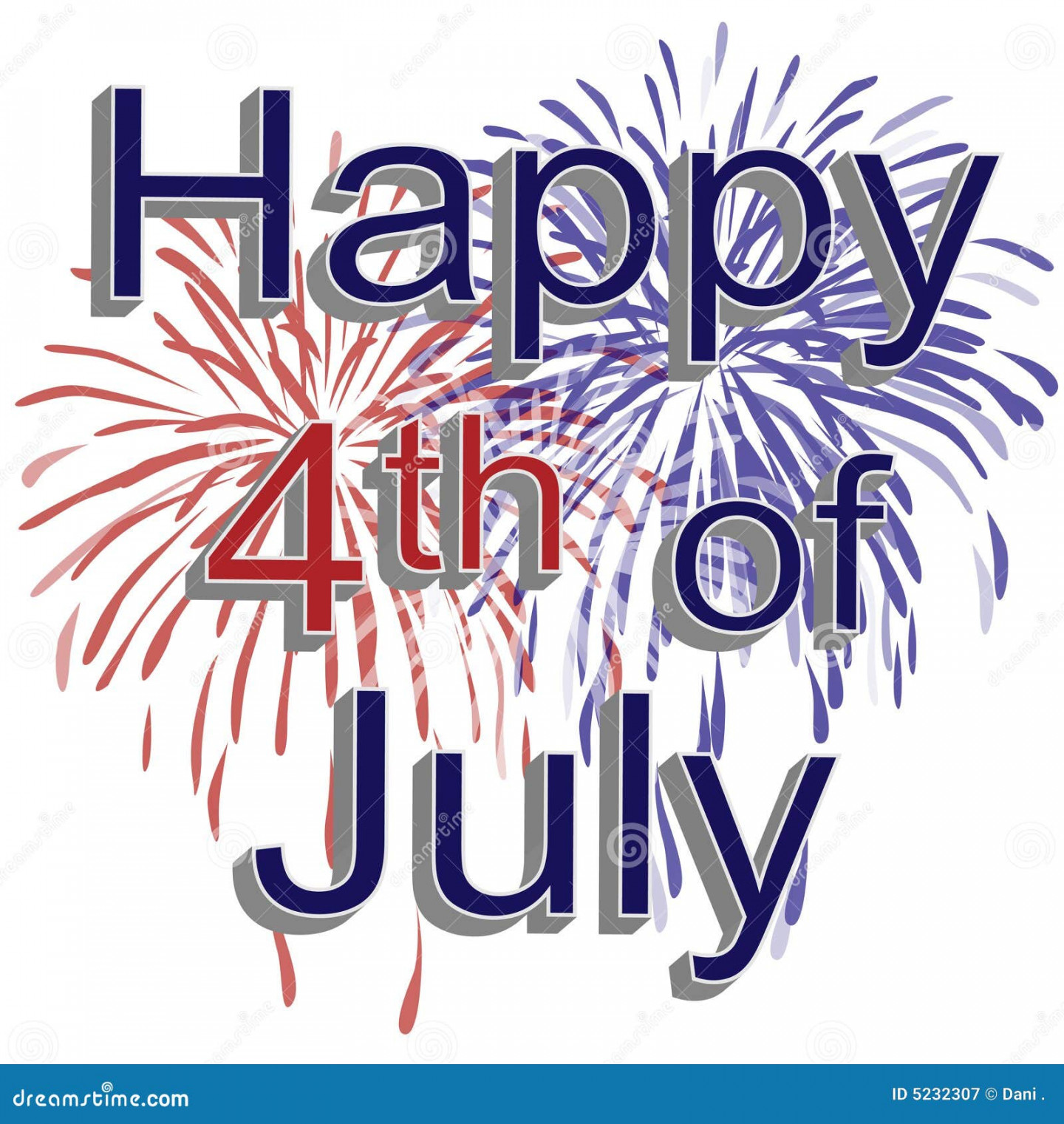 Happy th Of July Fireworks Royalty Free Stock Photography - Image