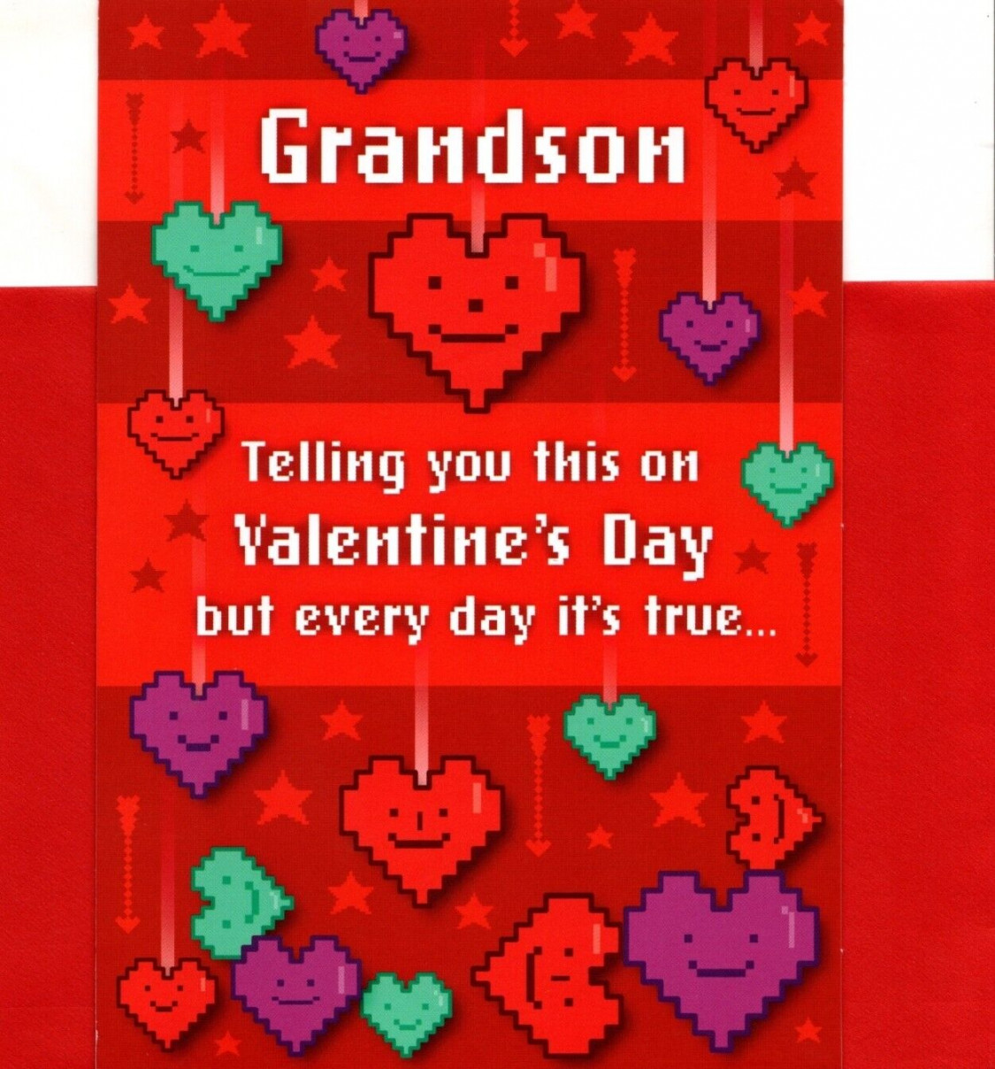 Happy Valentine&#;s Day Grandson Tech Code Heart Hearts