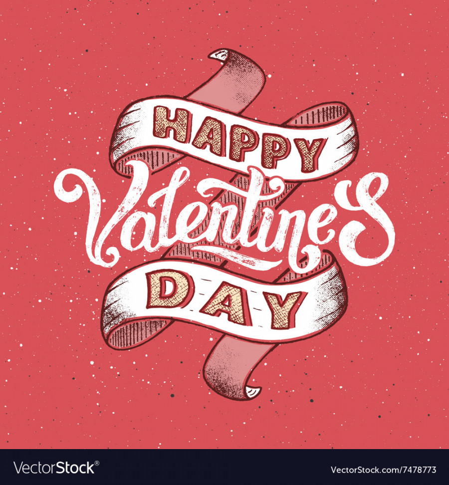 Happy valentines day vintage poster Royalty Free Vector