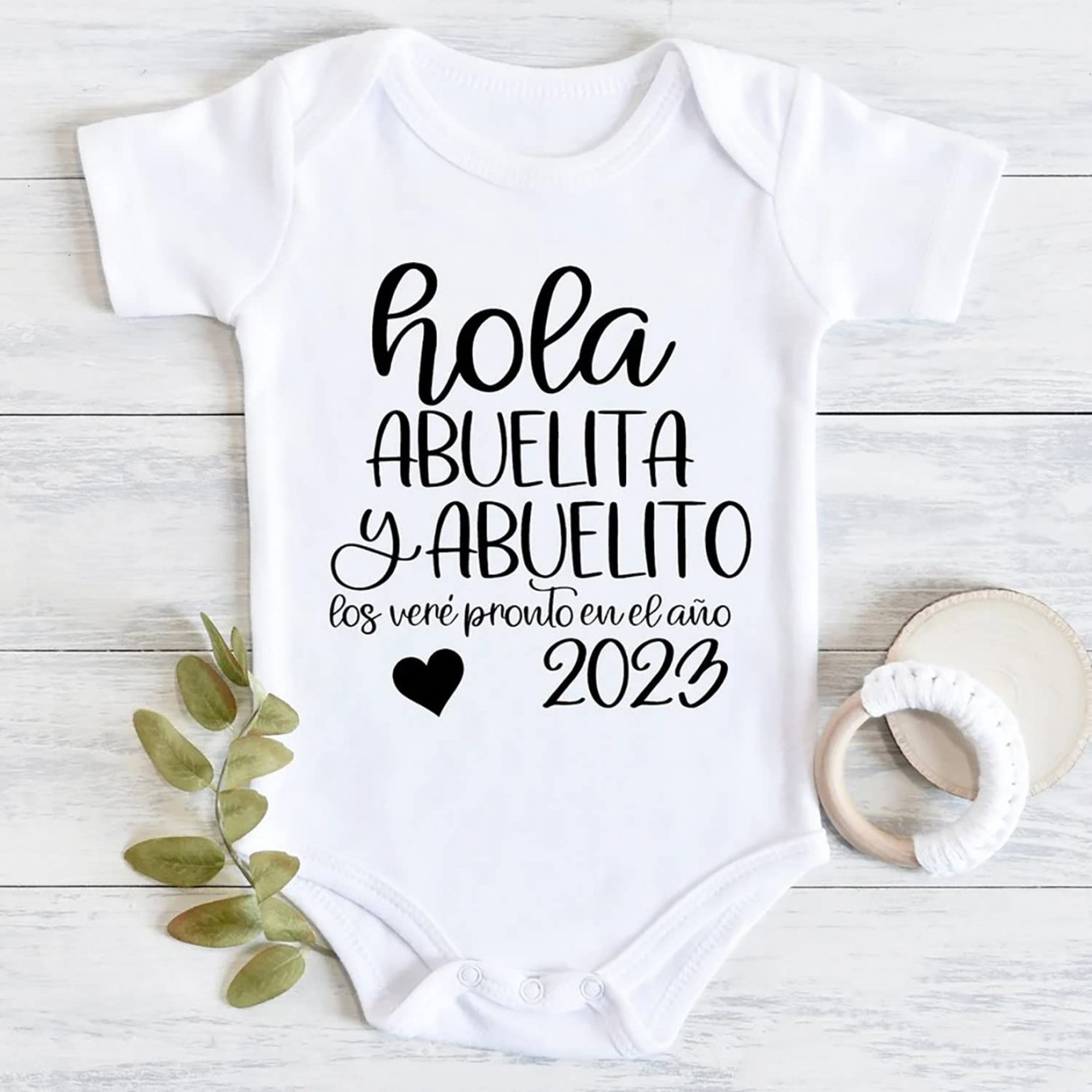 Hola Abuelita Y Abuelito Anuncio De Bebé Announcement Spanish Onesie, New  Baby Onesie Pregnancy Announcement In Spanish, Customized Pregnancy