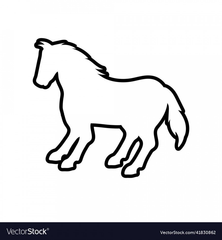 Horse outline icon design template isolated Vector Image