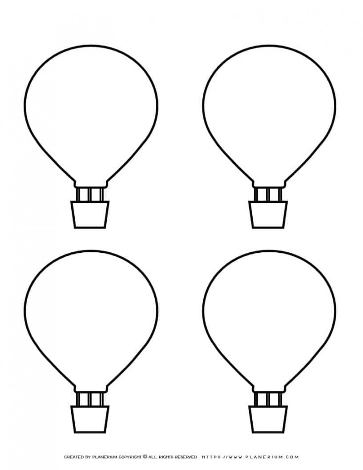 Hot Air Balloon Templates: Printable Outlines for Coloring and Crafts