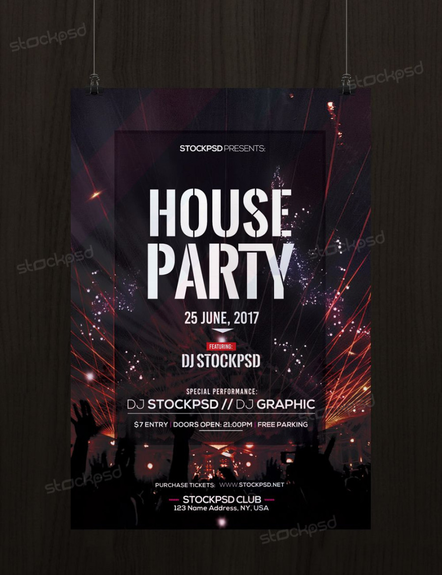 House Party &#; Download Free PSD Flyer Template  Free psd