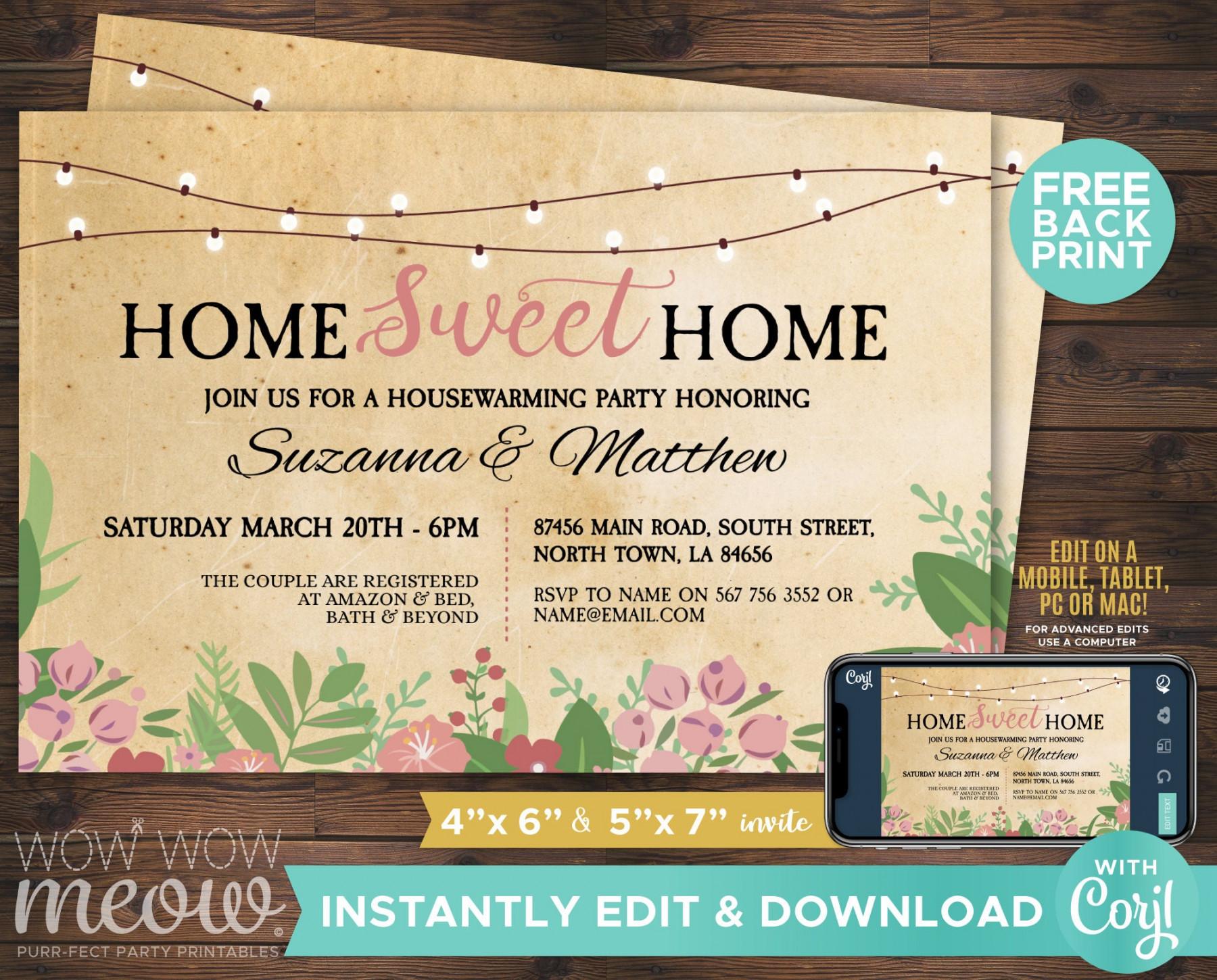 Housewarming Invitation Home Sweet Rustic Home New House - Etsy