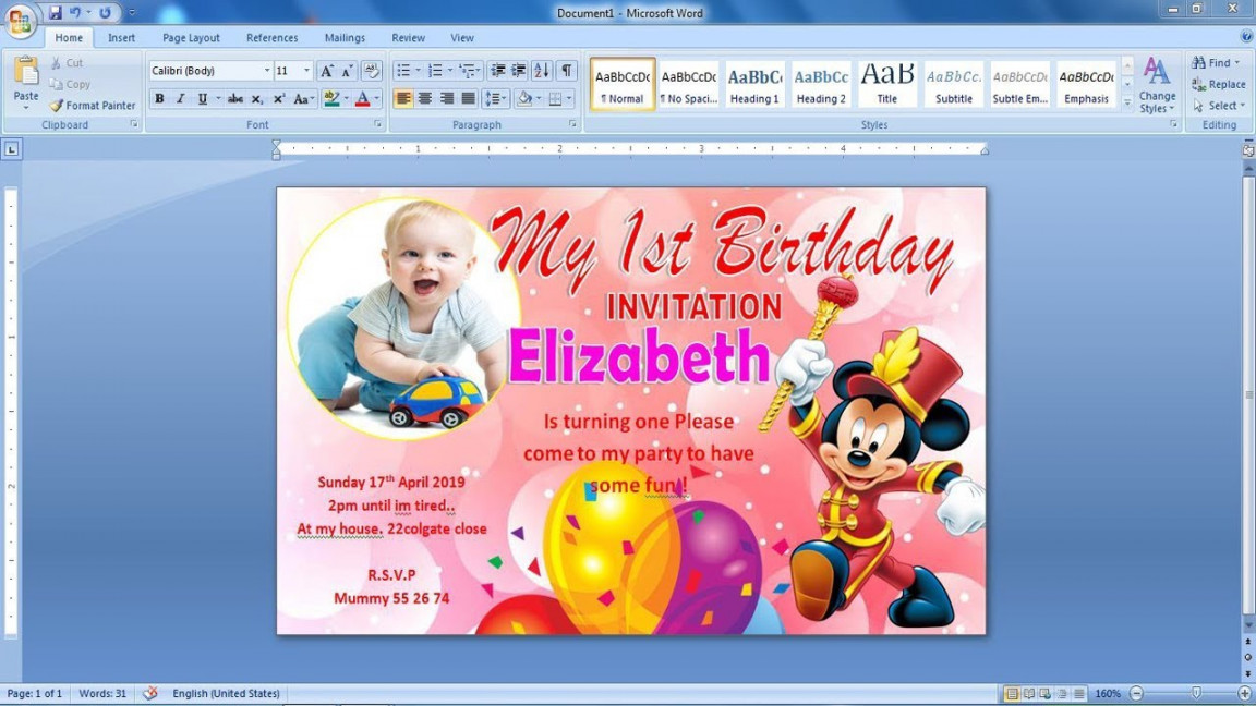 How to make Picture Invitation Card Design in Ms Word  Invitation Card  Design in Ms word  Ms word